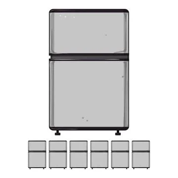 Home fridge refrigerator cartoon vector graphic Stock Illustration