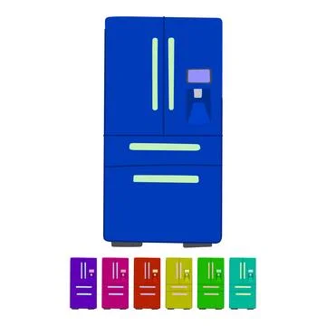 Home fridge vector cartoon graphic Stock Illustration