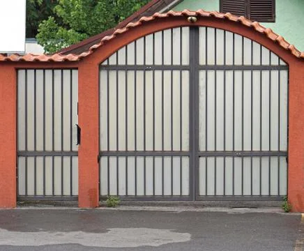 Home gate closed Stock Photos