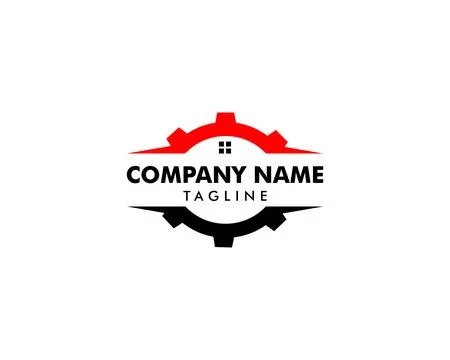 Home Gear Logo Design Template Inspiration Stock Illustration