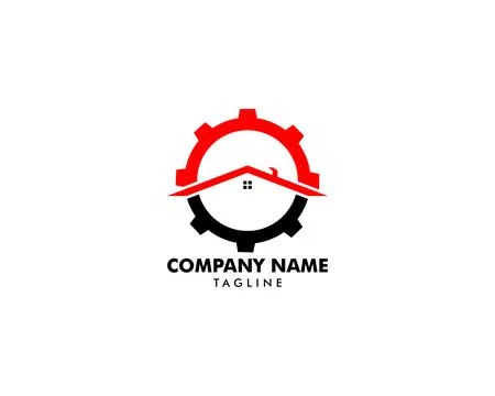 Home Gear Logo Design Template Inspiration Stock-Illustration