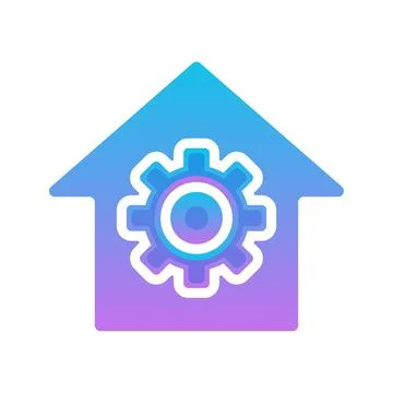 Home gear logo element design template icon Stock Illustration