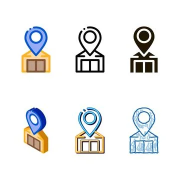 Home geolocation icon simplified vector outline Stock Illustration
