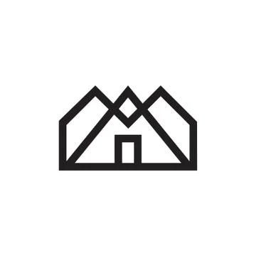 Home geometric line triangle logo vector Illustrazione stock