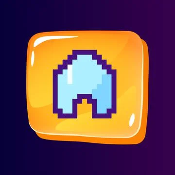 Home glossy ui button with pixelated color icon Illustrazione stock