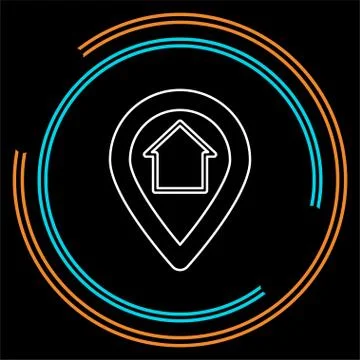 Home gps - map pointer, map pin Stock Illustration