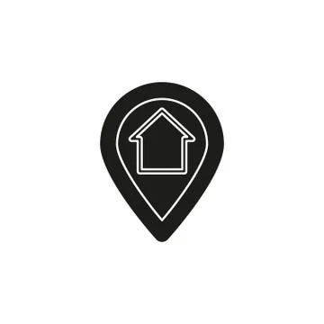 Home gps - map pointer, map pin icon - arrow pin, compass location Stock Illustration