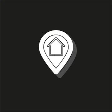 Home gps - map pointer, map pin icon - arrow pin, compass location Stock Illustration