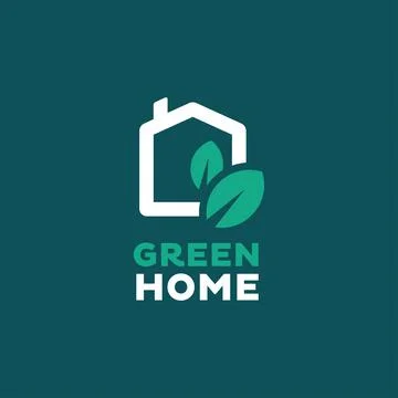 Home Green Leaf Logo Illustrazione stock