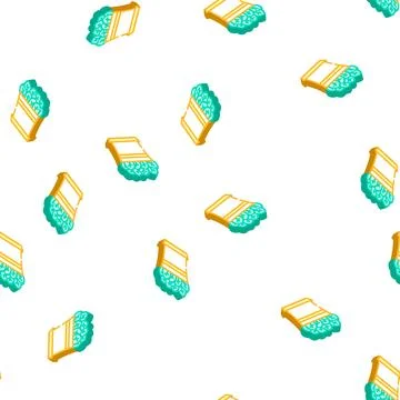 Home growing spinach isometric icon seamless pattern Stock Illustration
