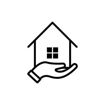 Home with Hand Logo icon vector design illustration. Home with Hand Logo icon Ilustração Stock