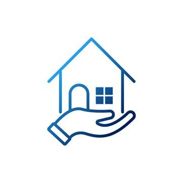 Home with Hand Logo icon vector design illustration. Home with Hand Logo icon Stock Illustration