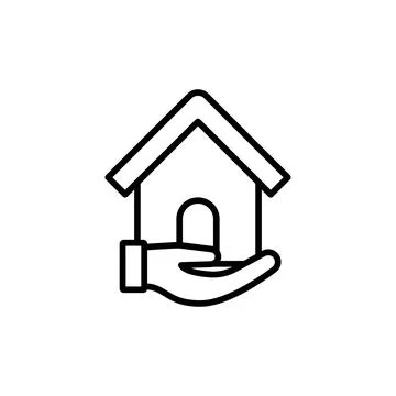 Home with Hand Logo icon vector design illustration. Home with Hand Logo icon Stock-Illustration