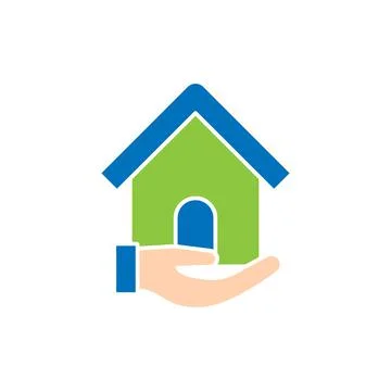 Home with Hand Logo icon vector design illustration. Home with Hand Logo icon Stock-Illustration
