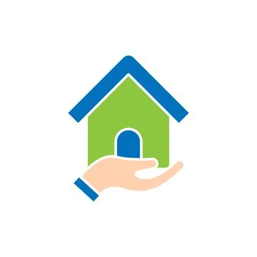 Home with Hand Logo icon vector design illustration. Home with Hand Logo icon Stock Illustration