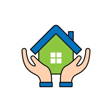 Home with Hand Logo icon vector design illustration. Home with Hand Logo icon Stock-Illustration