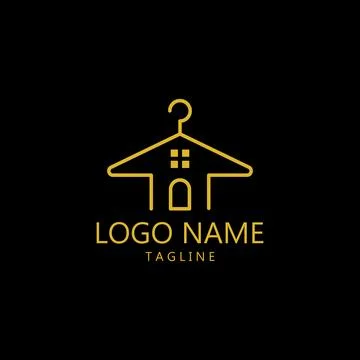 Home hanger logo design vector Stock Illustration
