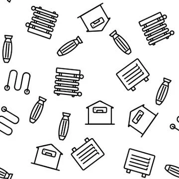Home Heater Vector Seamless Pattern Stockillustratie