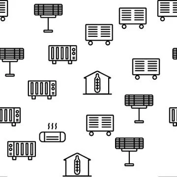 Home Heater Vector Seamless Pattern 스톡 일러스트