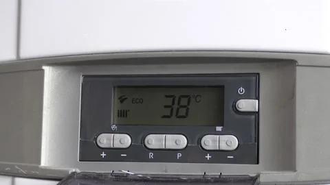 Home heating boiler control panel Stock Footage 137857844