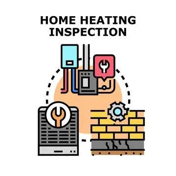 Home heating inspection service evaluating central systems Stock Illustration