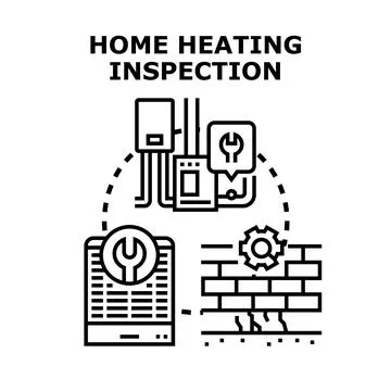 Home heating inspection service evaluating central systems Stock Illustration