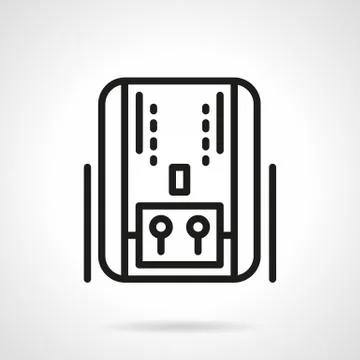 Home heating system black line vector icon Stock Illustration