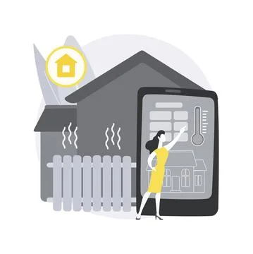 Home heating technologies abstract concept vector illustration. Stock Illustration