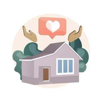 Home help abstract concept vector illustration. Stock Illustration