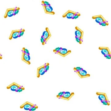 Home hydroponics isometric icon seamless pattern Stock Illustration