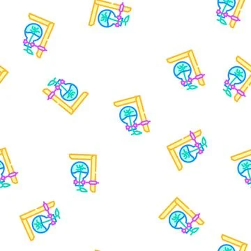 Home hydroponics vector seamless pattern Stock Illustration
