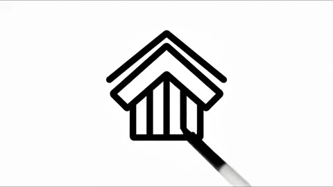 Home icon animation linedraw Stock Footage 314213856