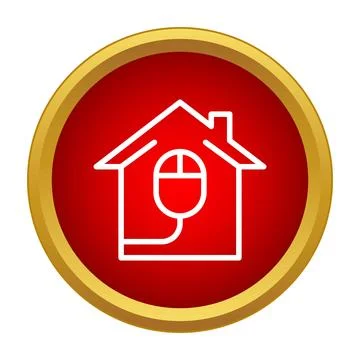Home icon with computer mouse conceptualizing online real estate Stock Illustration