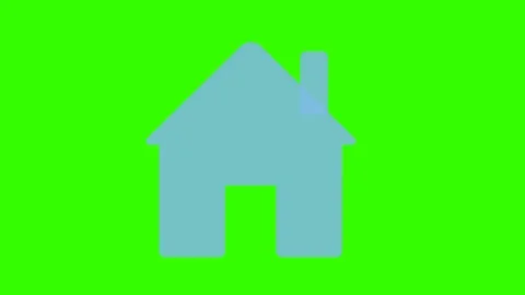 Home Icon, Fly in &amp; Fly Out:  Loop + Matte Stock Footage 73078295