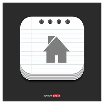 Home Icon Gray icon on Notepad Style template Vector EPS 10 Free Icon Illustrazione stock