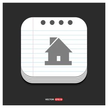 Home Icon Gray icon on Notepad Style template Vector EPS 10 Free Icon Illustrazione stock