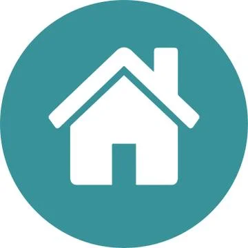 Home icon on green button Ilustración de archivo