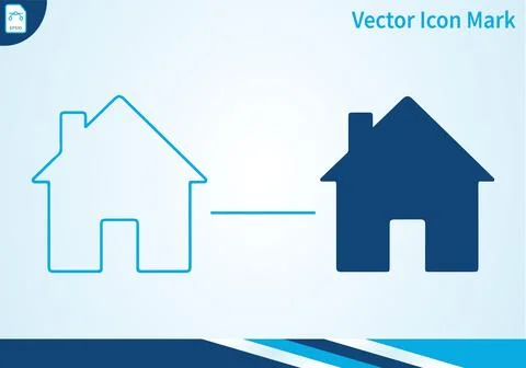 Home icon outline and solid two versions separate. 스톡 일러스트