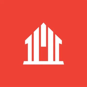 Home Icon On Red Background. Red Flat Style Vector Illustration Stock Illustration
