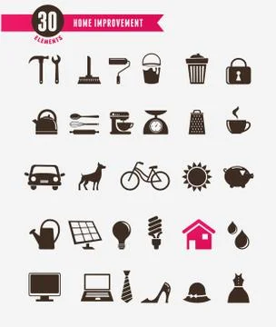 Home -  icon set Stock Illustration