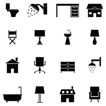Home icon set Stock Illustration