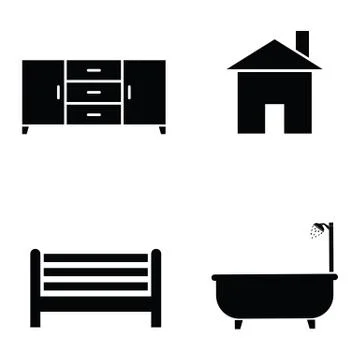 Home icon set Stock Illustration