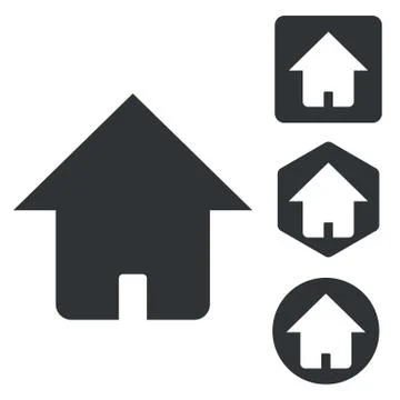 Home icon set, monochrome Ilustración de archivo