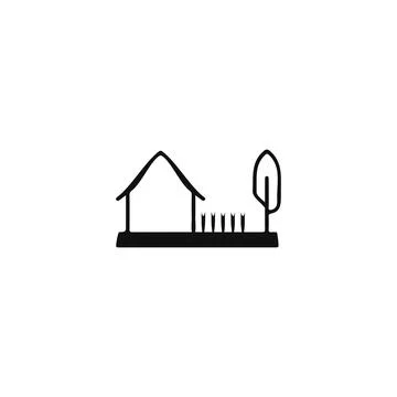 Home icon. Simple style web site home page background symbol. Home button. .. Stock Illustration