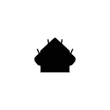 Home icon. Simple style web site home page background symbol. Home button. .. Stock Illustration