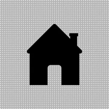 Home icon transparent. Black vector symbol of house with transparent elements.  Illustrazione stock