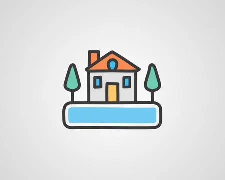 Home Icon in trendy flat style Ilustración de archivo