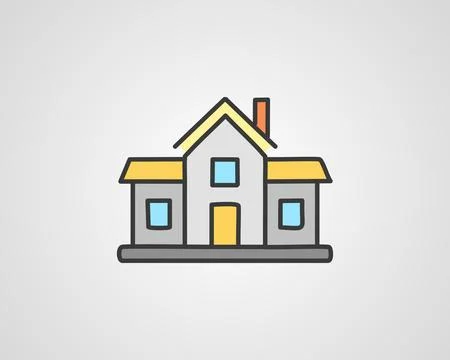 Home Icon in trendy flat style Ilustración de archivo