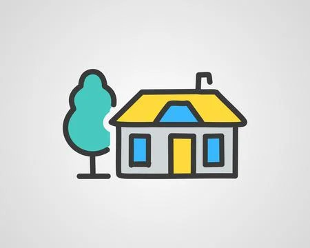 Home Icon in trendy flat style Ilustración de archivo