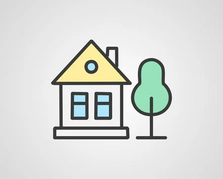 Home Icon in trendy flat style Ilustración de archivo